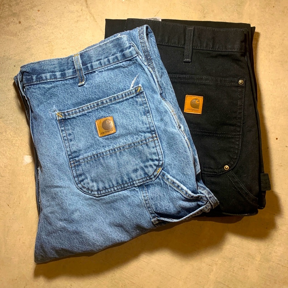 Carhartt Pants Bundle: Carhartt Double Knee & Light Washed Jeans. 35x30 36x30